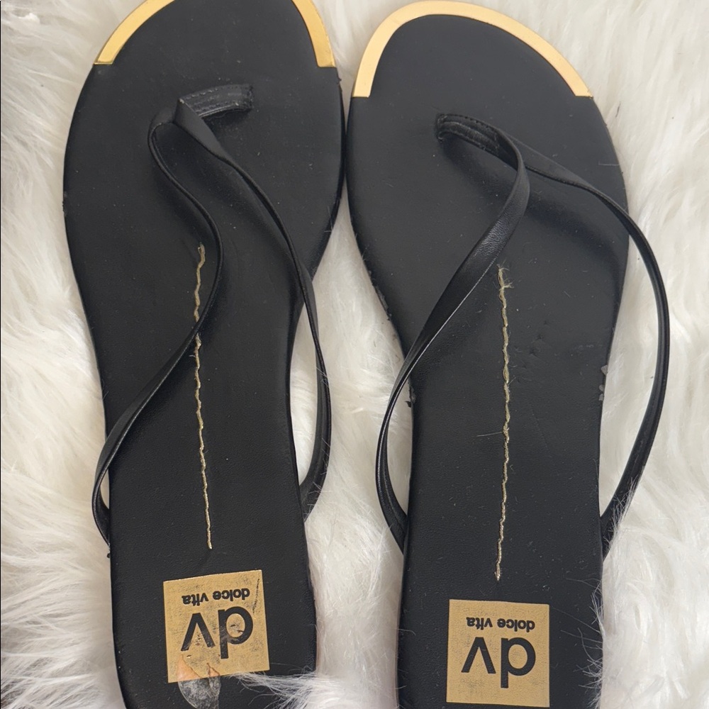 DV by Dolce Vita Black and Gold Sandals